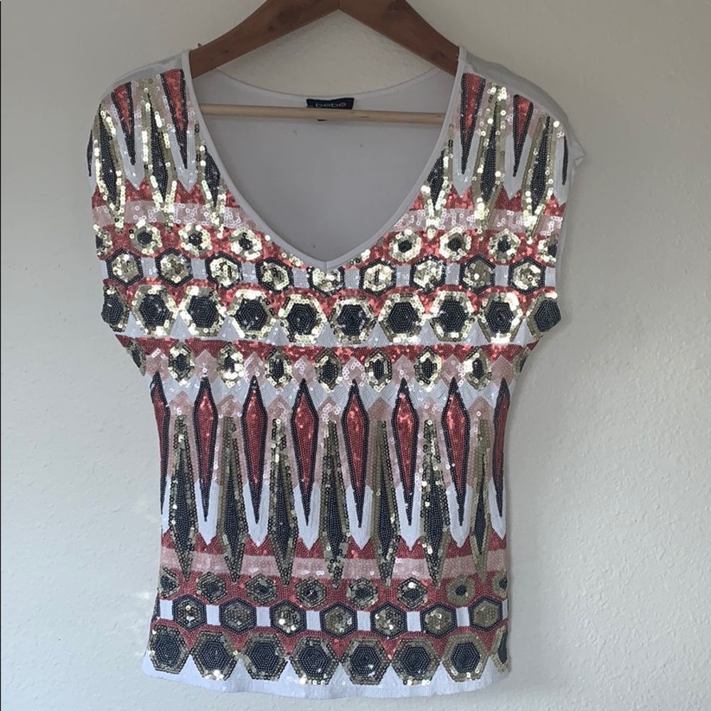 bebe sequined top M